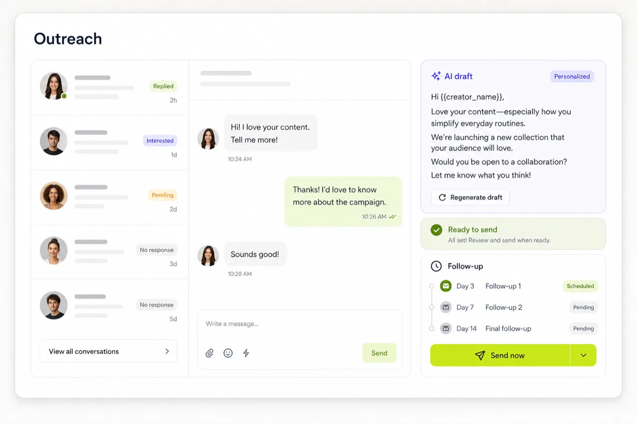 Outreach — product screenshot